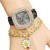 fashon square fully-jewelled lady watch woman watch-face quartz watch-face heart-shaped love pendant Bracelets