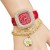 fashon square fully-jewelled lady watch woman watch-face quartz watch-face heart-shaped love pendant Bracelets