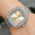 fashon square fully-jewelled quartz watch-face woman th damond dal trend temperament grl student wrst-wat