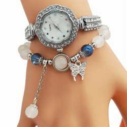 Bracelets watch flower fully-jewelled woman watch-face gft