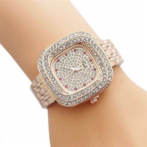  lady fashon fully-jewelled quartz wrst-watches square dal student lesure watch Bracelets