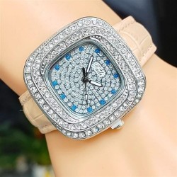 square watch Bracelets fashon trend woman watch-face damond belt quartz lady w..
