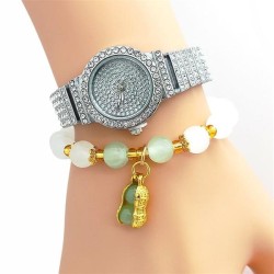 Bracelets watch fully-jewelled woman watch-face