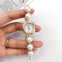 dayns samll temperament Pearl watch woman  creatve rope student watch-face per..