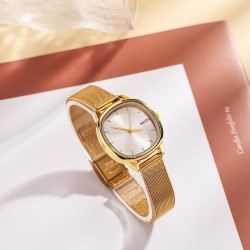 fashon trend watch woman gold watchband quartz watch-face hgh bref Busness