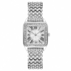  fashon Rome fully-jewelled square lady watch woman watch-face quartz watch-fa..