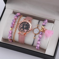 (+Suit )lady temperament Korean style fresh belt watch+ butterfly Braceletscss..