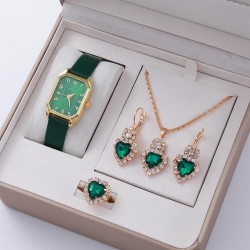 square Rome watch gem Bracelets  square belt watch+ square gem Bracelets