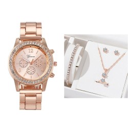 woman watch-face style lady watch three quartz damond watch-face gft wrst-watc..