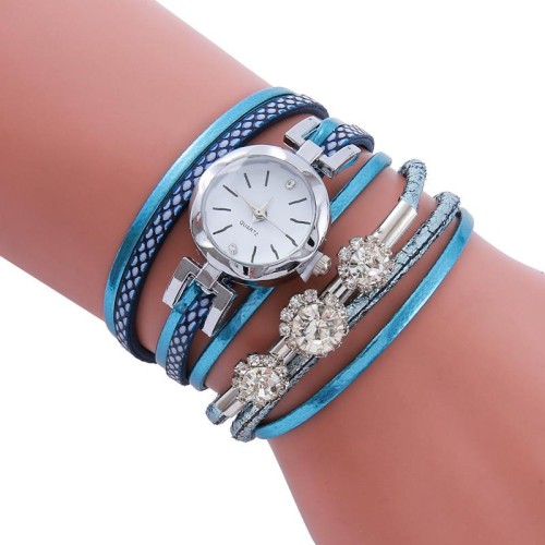 lady fashon Bracelets watch  fashonPU Slm watchband fne damond Alloy quartz watch