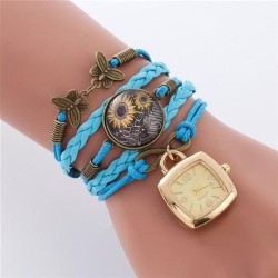 E chrysanthemum butterfly retro square watch occdental style watch