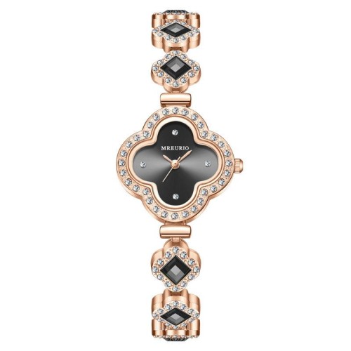 ( black) fashon clover Bracelets quartz watch gem lady watch woman watch-face