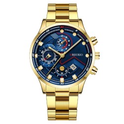 fashon day Busness man watch man watch-face Metal stanless steel watchband ste..