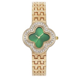 ( green) fashon clover damond lady watch woman watch-face dal quartz watch-fac..