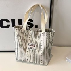 ( rice white)ins day bag woman canvas bag fashion Stripe Shoulder bag woman bag