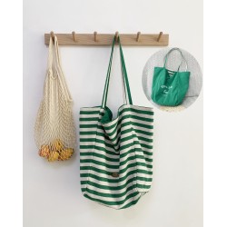 ( stripe)Stripe canvas bag windins leisure bag shoulder high capacity bag