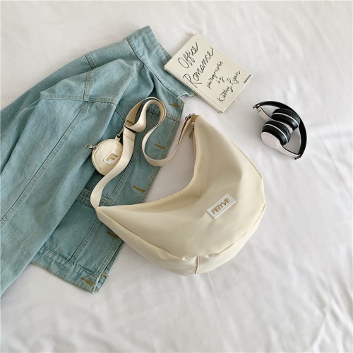 ( white)Nylon bag day all-Purpose messenger bag leisure high capacity canvas bag summer shoulder bag