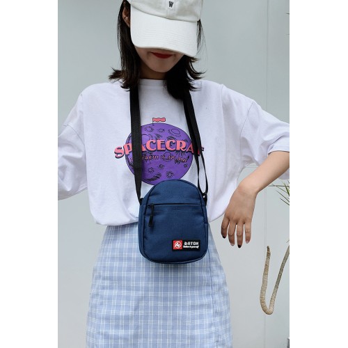 ( Navy blue) bag samll bag man woman bag student all-Purpose samll bag Mini canvas bag
