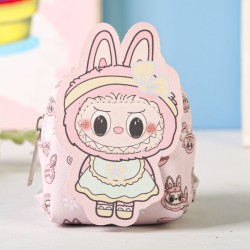 ( Pink)lovelylabubu coin Purse key buckle cartoon key bag pendant