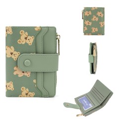 ( green) ladyins coin bag woman short style buckle print more coin Purse Card ..