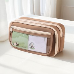 ( Brown)transparent layer cat high capacity medium samll student girl high