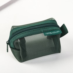 retro color three-dimensional square nets yarn coin Purse Mini key bag bag Nyl..