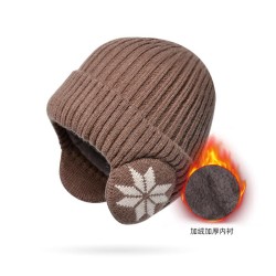 Winter warm knitting woolen man velvet thick hat woman Korean style Outdoor ba..