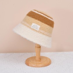 autumn Winter knitting Bucket hat sweet more woolen retro temperament all-Purp..