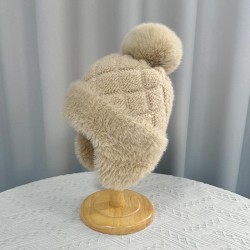 (  Beige)Winter velvet hedging warm belt knitting Korean style fashion woolen ..