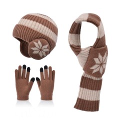 child hat gloves set man woman velvet hedging Winter warm knitting woolen