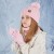 child hat gloves three hedging woolen man girl Outdoor warm knitting