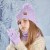 child hat gloves three hedging woolen man girl Outdoor warm knitting