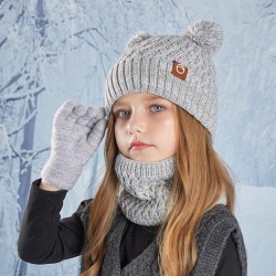 child hat Outdoor warm three lovely samll knitting woolen man girl velvet hedg..