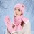 Winter hat gloves three fashion all-Purpose hedging warm knitting woolen woman