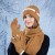 Winter hat gloves three fashion all-Purpose hedging warm knitting woolen woman