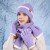 Winter hat gloves three fashion all-Purpose hedging warm knitting woolen woman