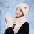 Winter hat gloves three fashion all-Purpose hedging warm knitting woolen woman