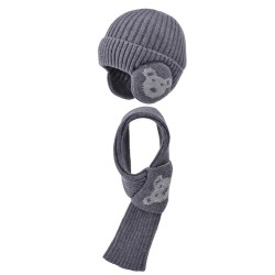 child hat cartoon samll two Winter warm hedging man girl knitting woolen
