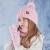 child hat gloves set Winter man girl Outdoor velvet warm hedging knitting woolen