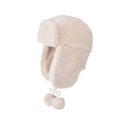 (  Beige)Winter warm thick velvet hat woman Outdoor wind big head hedging