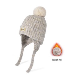 Winter velvet knitting woolen velvet warm hat woman thick big head hedging