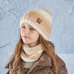 child hat Winter man woman Outdoor warm hedging wind knitting woolen set