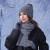 Winter warm hat gloves three lady Outdoor velvet thick hedging knitting woolen