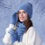 Winter warm hat gloves three lady Outdoor velvet thick hedging knitting woolen