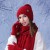 Winter warm hat gloves three lady Outdoor velvet thick hedging knitting woolen