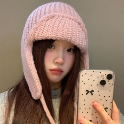 ( Pink) color knitting woolen woman Autumn and Winter warm all-Purpose samll hat