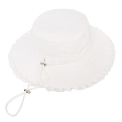 occidental style summer  Outdoor Shade sunscreen Bucket hat lady pure color Sa..