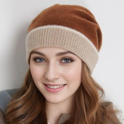 autumn Winter warm color knitting hat occidental style lady sheep velvet woole..