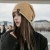 autumn Winter warm color knitting hat occidental style lady sheep velvet woolen bag head hedging