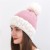 hat woman Winter velvet thick warm knitting blue patchwork flower woolen hedging